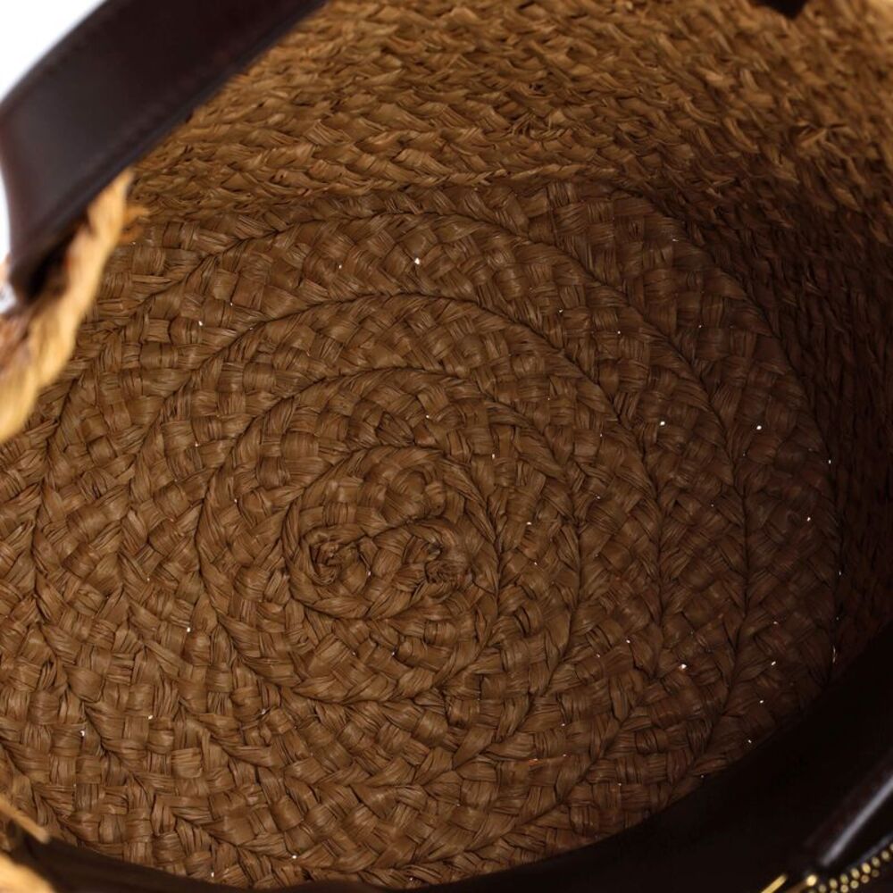 Saint Laurent Panier Basket Shopper Raffia Small Brown - Picture 5 of 7